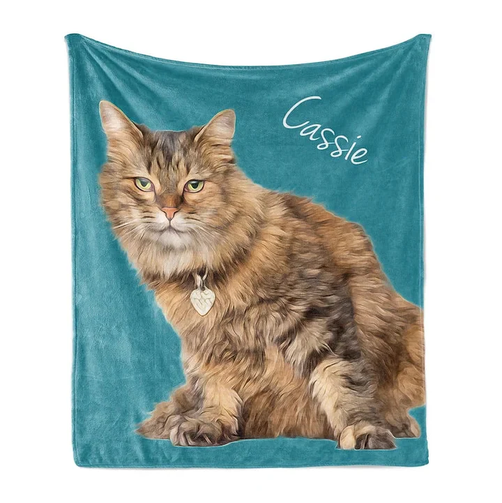 Custom Your Dog Cat Photo Pet Blanket Oil Painting, Pet Lover Gifts - Image 4