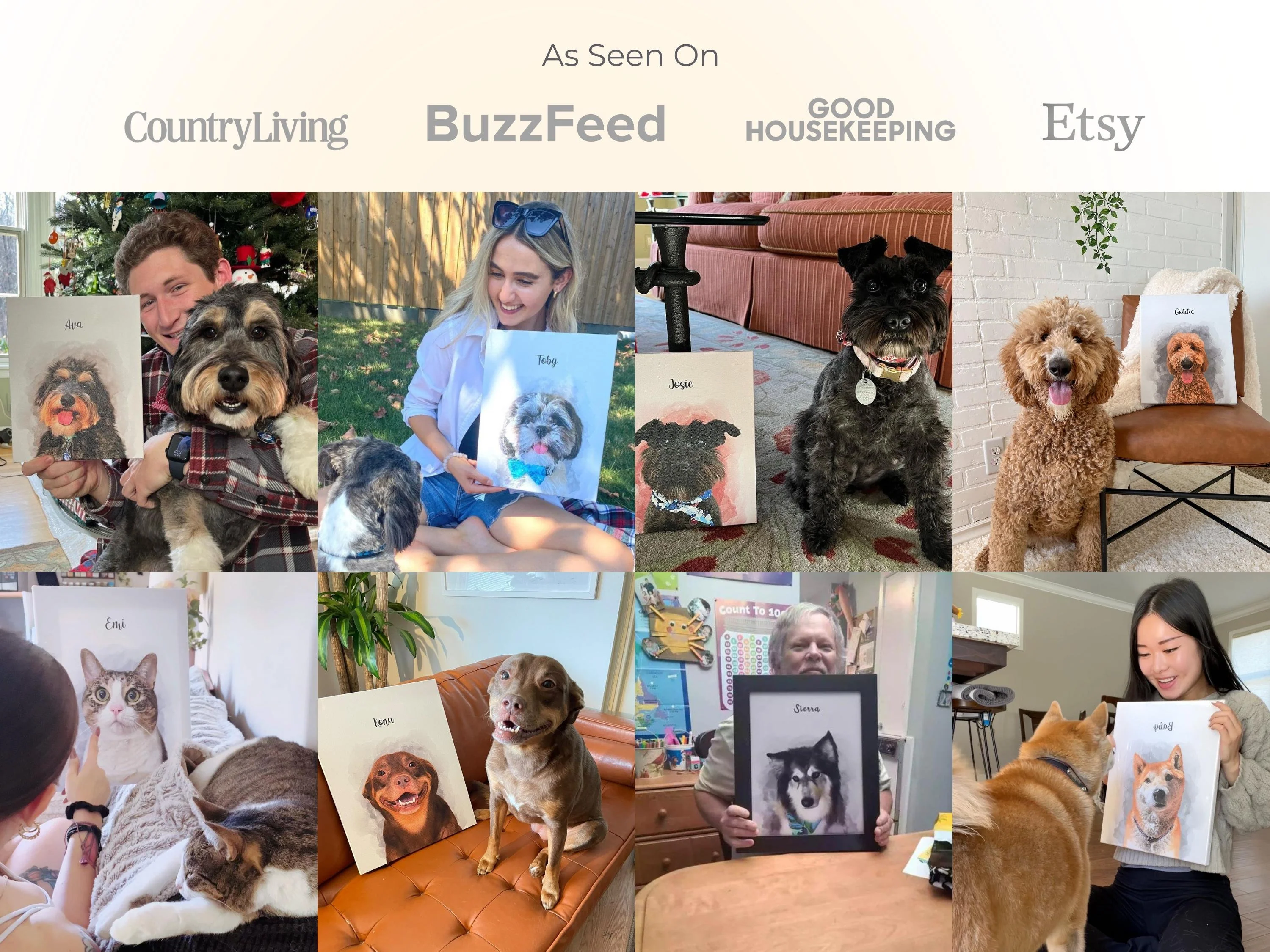 Watercolor Pet Portrait Photo Personalized Handmade Canvas Gift For Girlfriend Pet Memorial - Image 5